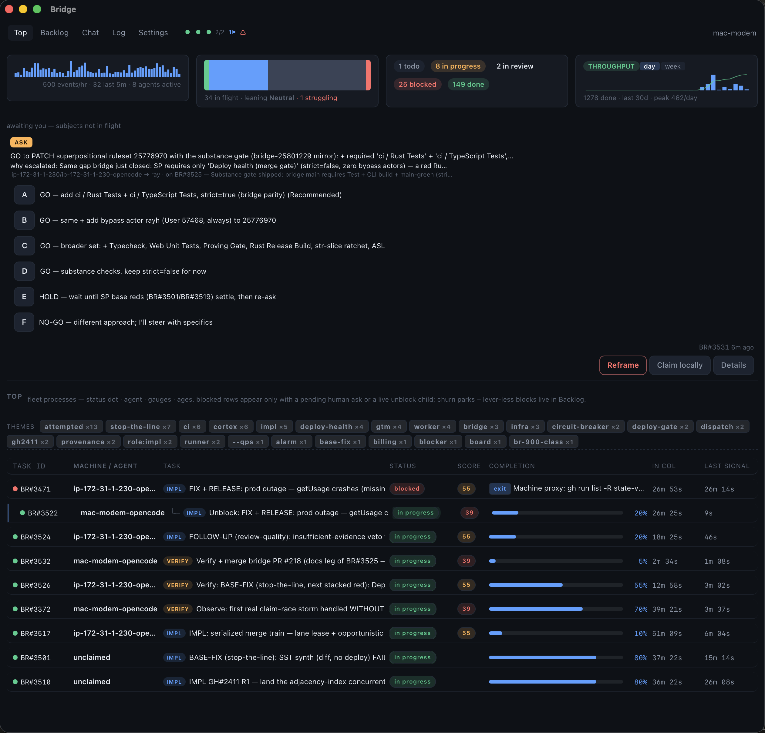 Screenshot of bridge in use
